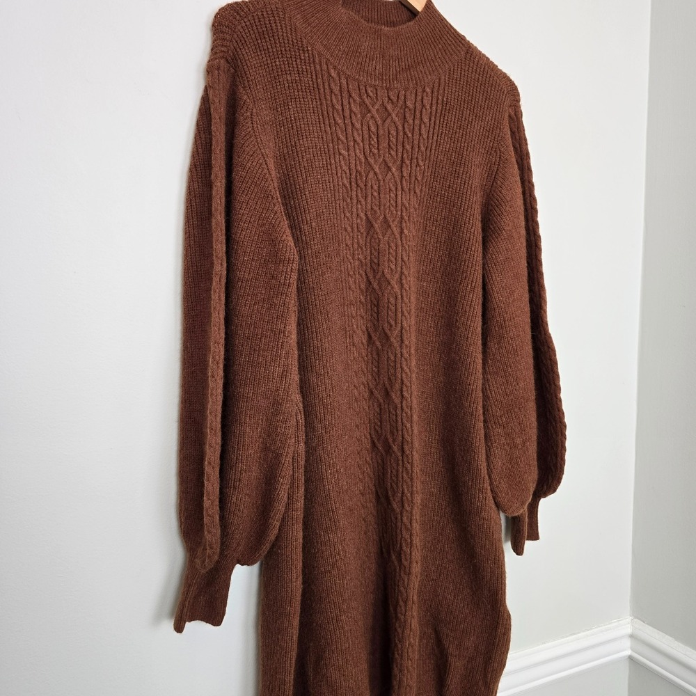 NWT A Loves A Womens Cozy Cabin Cable Knit Sweater Dress Sz XL Fall Quiet Luxury - Picture 3 of 14